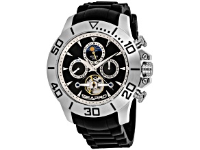 Seapro Men's Montecillo Black Dial, Black Silicone Watch