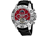 Seapro Men's Montecillo Red and White Dial, Black Silicone Watch