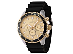 Invicta Pro Diver 45mm Yellow Dial Black Bezel Black Silicone Strap Quartz Watch