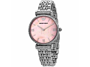 Armani T-Bar 32mm Stainless Steel Bracelet Pink Dial Quartz Watch
