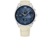 Tommy Hilfiger Women's Classic Blue Dial Beige Leather Strap Watch