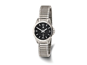 Ladies Charles Hubert Titanium Black Dial Expansion Band Watch