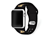 Gametime NHL Anaheim Ducks Black Silicone Apple Watch Band (42/44mm M/L). Watch not included.