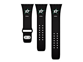 Gametime NHL Dallas Stars Black Silicone Apple Watch Band (42/44mm M/L). Watch not included.