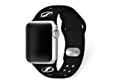 Gametime NHL Tampa Bay Lightning Black Silicone Apple Watch Band (42/44mm M/L). Watch not included.