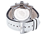 Glam Rock Women's Miami 45mm Quartz Chronograph White Leather Strap Watch