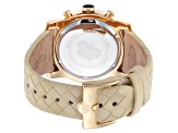 Glam Rock Women's Miami 45mm Quartz Chronograph Beige Woven Leather Strap Watch