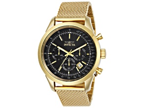 Invicta Speedway 45mm Black Dial Stainless Steel Band Quartz Watch