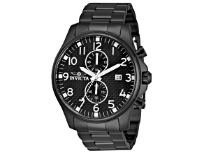 Invicta Men's Specialty 48mm Black Dial Stainless Steel Bracelet Quartz Watch