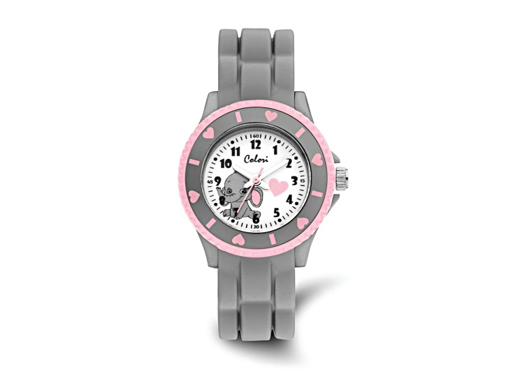 Colori Kidz Gray and Pink Elephant 30mm Watch