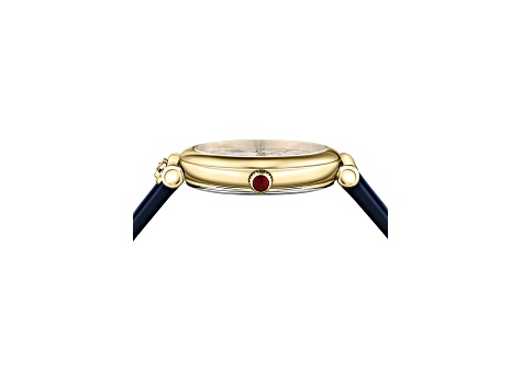 Ferragamo Ora Moonphase Watch 40MM Yellow Case White Sunray