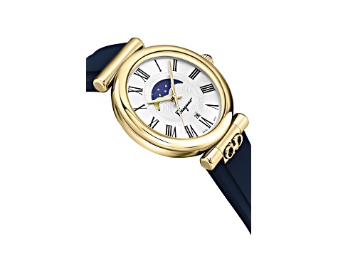 【FERRAGAMO】Ora ムーンフェイズ シリコンベルト ウォッチ 40mm Ferragamo Ora Moonphase Watch 40MM Yellow Case White Sunray