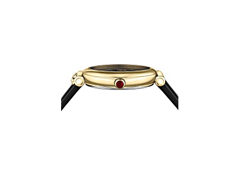 Ferragamo Ora Moonphase Watch 40MM Yellow Case Black Sunray