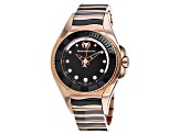 Technomarine Women's Manta Black Dial, Black and Rose Stainless Steel Watch
