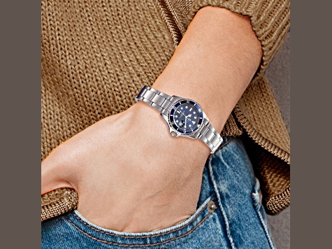 Ladies Charles Hubert Stainless Steel Band Blue Dial Watch  display picture 2