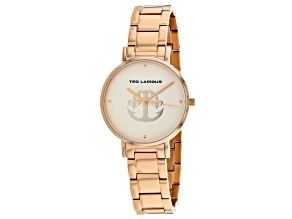 Ted Lapidus Women's Classic Anchor and Fleur-de-lis Design Dial, Rose Stainless Steel Watch