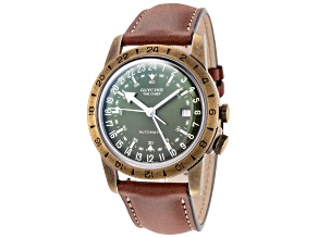 Glycine Men's Airman The Chief 40mm Green Dial Leather Watch