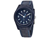 Nautica Mercury Bay Men's 41 Quartz Watch with Blue Fabric Strap