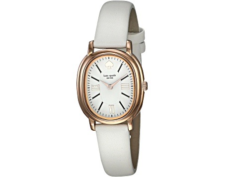 Kate Spade Women's Staten White Leather Strap Watch