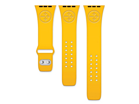 Gametime Pittsburgh Steelers Debossed Silicone Apple Watch Band 38/40mm M/L. Watch not included.