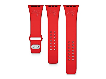 Picture of Gametime Tampa Bay Buccaneers Debossed Silicone Apple Watch Band (38/40mm M/L). Watch not included.