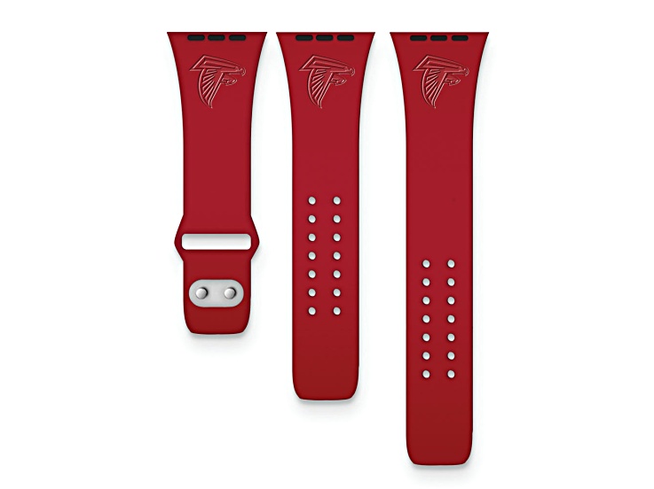 Gametime Atlanta Falcons Red Debossed Silicone Apple Watch Band (38/40mm M/L). Watch not included.