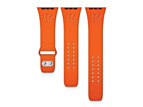 Gametime Cincinnati Bengals Debossed Silicone Apple Watch Band (38/40mm M/L). Watch not included.