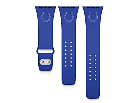Gametime Indianapolis Colts Blue Debossed Silicone Apple Watch Band 38/40mm M/L. Watch not included.