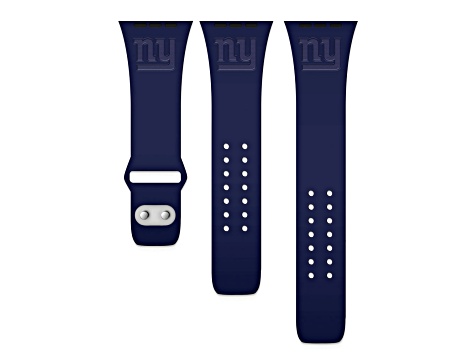 Gametime New York Giants Navy Debossed Silicone Apple Watch Band (38/40mm M/L). Watch not included.