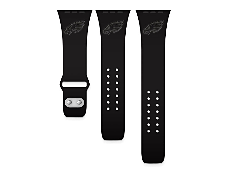 Gametime Philadelphia Eagles Debossed Silicone Apple Watch Band (38/40mm M/L). Watch not included.