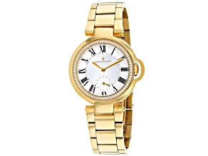 Christian Van Sant Women's Cybele White Dial, Yellow Stainless Steel Watch