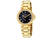 Christian Van Sant Women's Cybele Black Dial, Yellow Stainless Steel Watch