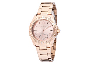 Invicta Angel 34.5mm Rose Gold Dial Stainless Steel Band Quartz Watch