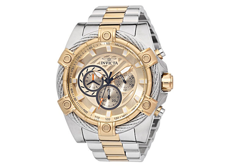 Invicta Men's Bolt 52mm Goldtone Dial Stainless Steel Bracelet Quartz Watch