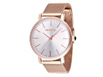 Invicta Angel 38mm White Dial Rose Stainless Steel Mesh Band Quartz Watch