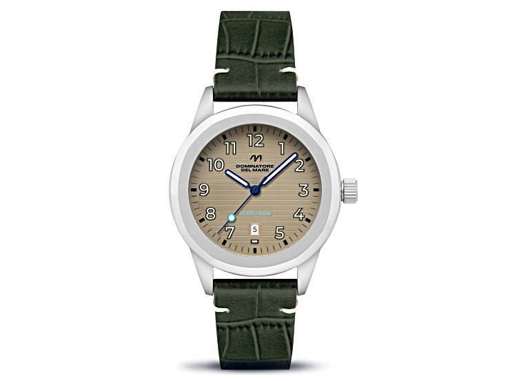 Dominatore Del Mare Aqua Sicura Gray Dial White Bezel Black Stainless Steel Band Japan Quartz Watch