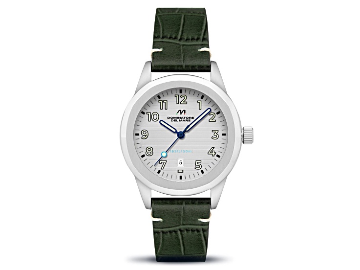 Dominatore Del Mare Aqua Sicura White Dial White Bezel Green Stainless Steel Band Japan Quartz Watch