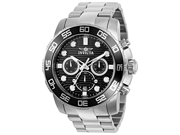 Invicta Men's Pro Diver 50mm Black Dial Stainless Steel Bracelet Quartz Watch