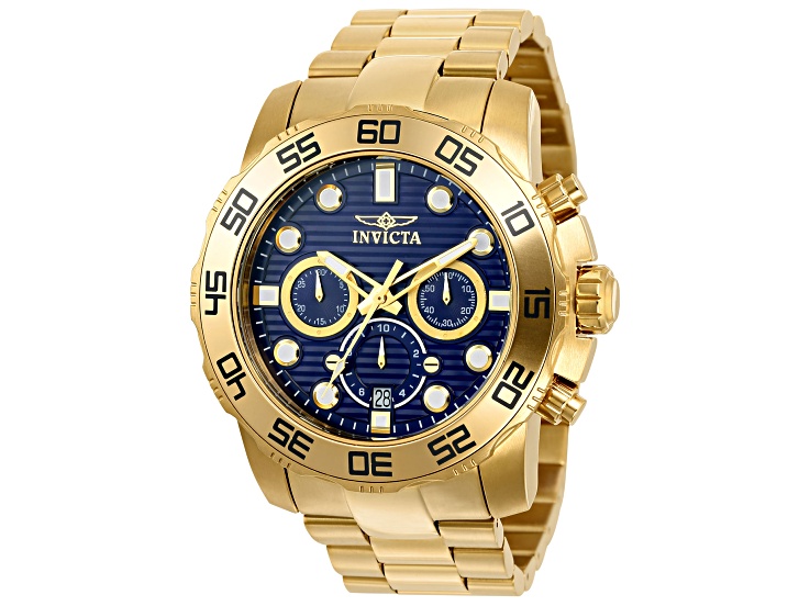 Invicta Men's Pro Diver 50mm Blue Dial Stainless Steel Bracelet Quartz Watch