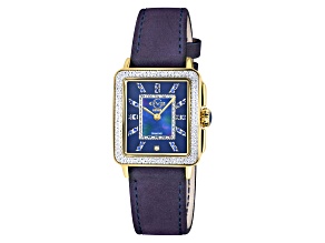 GV2 Padova Blue Dial Blue Leather Strap Watch