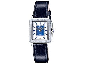 GV2 Padova White Dial with Blue Accent Blue Leather Strap Watch