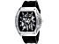 Christian Van Sant Men's Odyssey Black Dial, White Bezel, Black Rubber Strap Watch