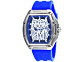 Christian Van Sant Men's Odyssey White Dial, Blue Rubber Strap Watch