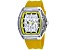 Christian Van Sant Men's Odyssey White Dial, Yellow Rubber Strap Watch