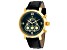 Christian Van Sant Men's Dominion Green Dial, Black Leather Strap Watch