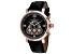 Christian Van Sant Men's Dominion Black Dial, Black Leather Strap Watch