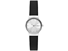 Skagen Freja 26mm Black Leather Strap Quartz Watch
