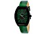 Christian Van Sant Women's Elegant Black Dial, Green Leather Strap Watch