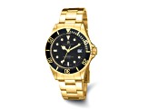 Ladies Charles Hubert Ladies Gold-plated Stainless Steel Black Dial Watch