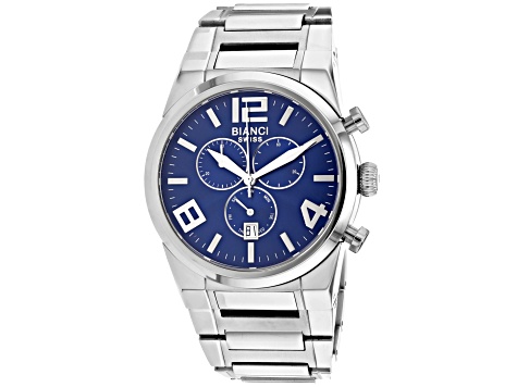 Roberto Bianci Men's Rizzo Blue Dial Stainless Steel Watch